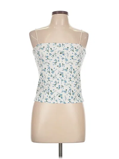 Pre-owned Faded Rose Tank Top Ivory Strapless Neckline Tops In White