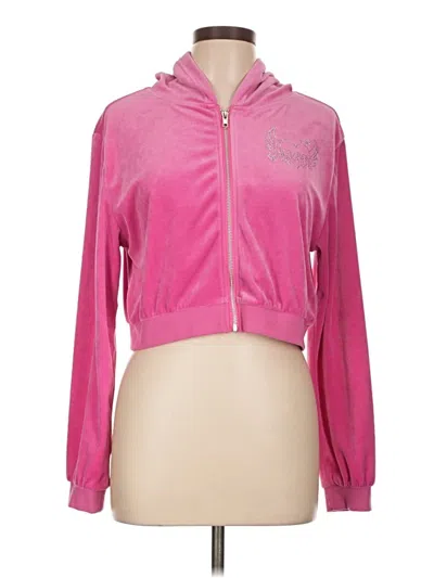 Pre-owned Faded Rose Zip Up Hoodie In Pink