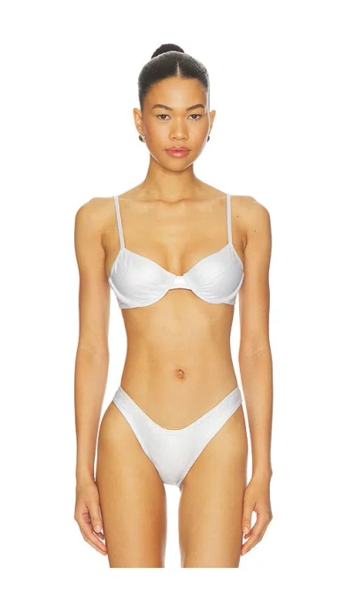 Fae Gigi Bikini Top In Silver