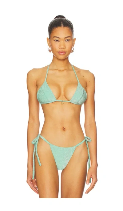 Fae Honey Triangle Bikini Top In Orange