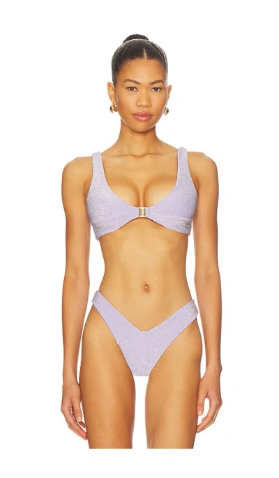 Fae Kendall Triangle Bikini Top In Purple