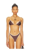 Fae Lumi Triangle Bikini Top In Brown