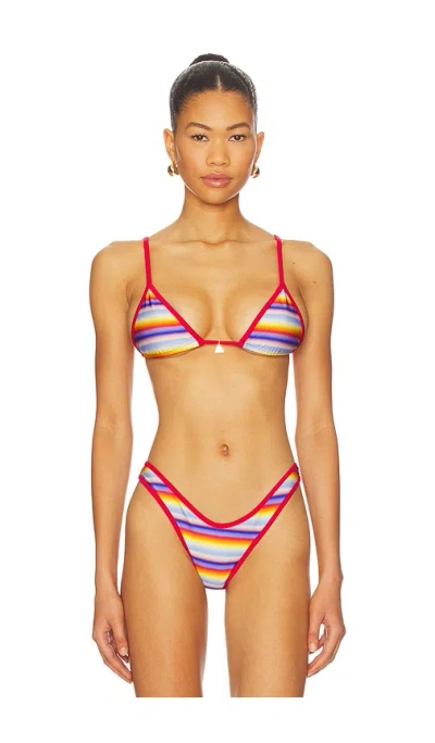Fae Lumi Triangle Bikini Top In Multi