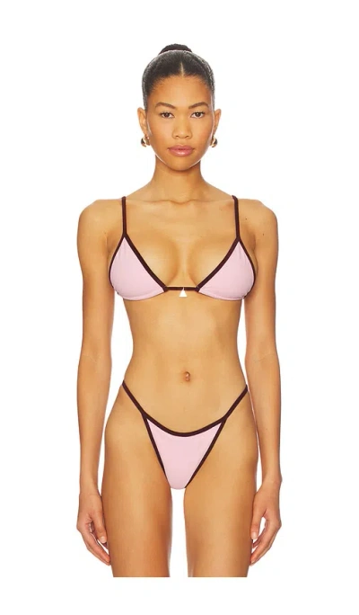 Fae Lumi Triangle Bikini Top In Pink