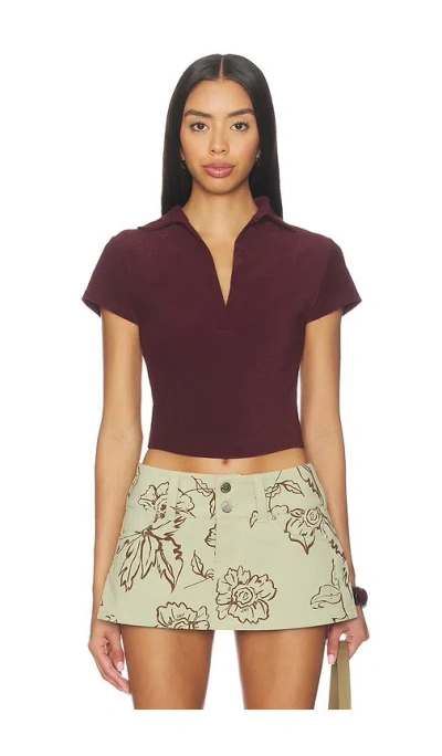 Fae Mila Polo È¡« Â€“ Æ¢…é¹¿æ±�çº¢. Å°ºç � L (also Â€“ Xs, S, M). In Burgundy