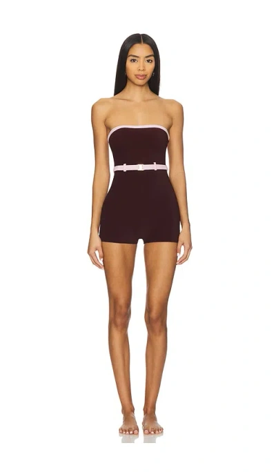 Fae Stevie Playsuit One Piece In Burgundy