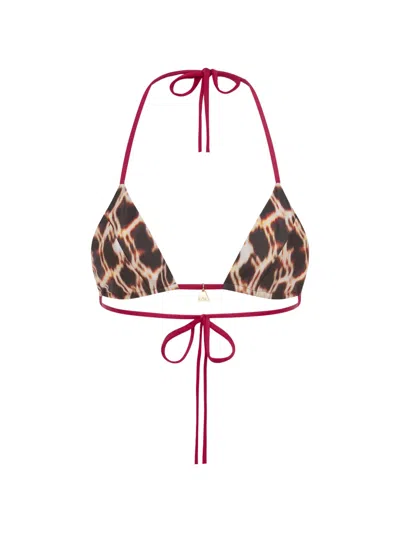 Fae Swim Honey Bikini Top In Brown