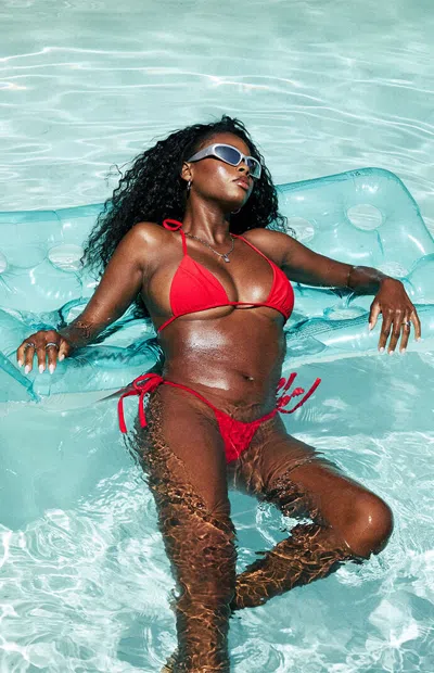 Fae Swim Women's Honey Triangle Bikini Top In Red