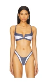Fae X Revolve Gypsy Bikini Top In Denim & White