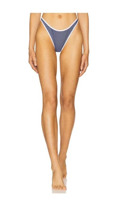 Fae X Revolve Hailey Bikini Bottom In Denim & White