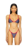 Fae X Revolve Lumi Bikini Top In Denim & Red