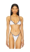 Fae X Revolve Lumi Bikini Top In Lace & Denim