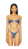 Fae X Revolve Tallara Bikini Top In Denim & White