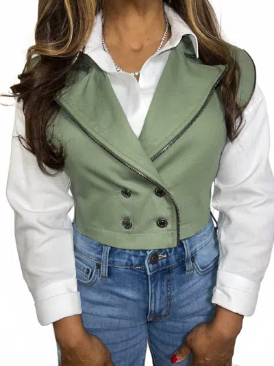Fafb Apparel Cropped Vest In Green