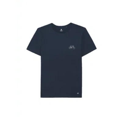 Faguo Arcy Cotton T-shirt In Navy Bike From In Blue