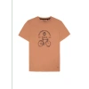 FAGUO ARCY COTTON T-SHIRT 'SEASIDE CYCLING' IN ORANGE FROM