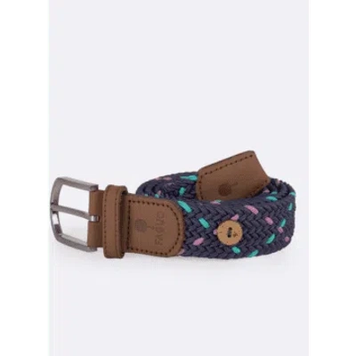 Faguo Belt Synthetic Woven In Pink + Navy From In Pink