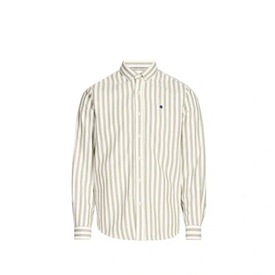 Faguo Chemise Droite Aspect Rayé En Coton In White