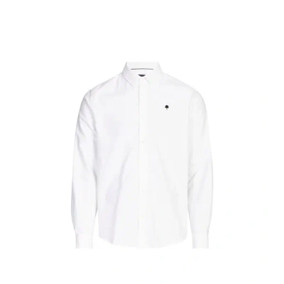Faguo Chemise Unie Col Américain En Coton In White