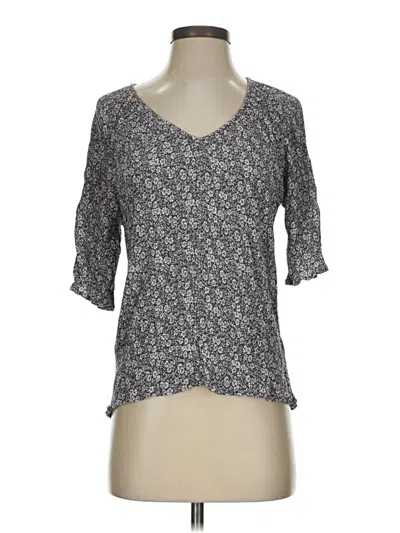 Pre-owned Faherty 3/4 Sleeve Blouse In Gray