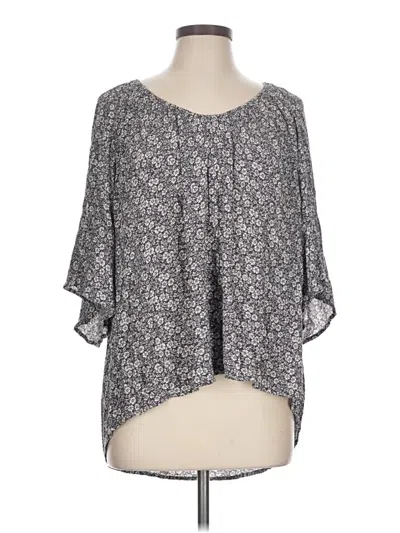Pre-owned Faherty 3/4 Sleeve Blouse In Gray