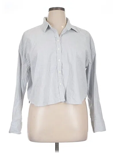 Pre-owned Faherty 3/4 Sleeve Button Down Shirt In Gray