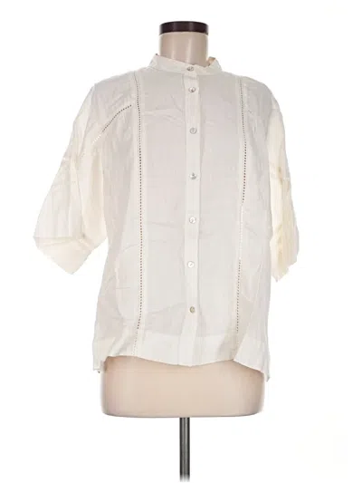 Pre-owned Faherty 3/4 Sleeve Button Down Shirt In Ivory