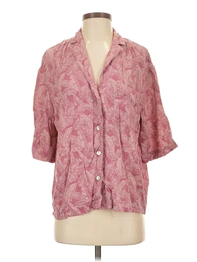 Pre-owned Faherty 3/4 Sleeve Button Down Shirt In Pink