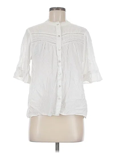 Pre-owned Faherty 3/4 Sleeve Button Down Shirt In White