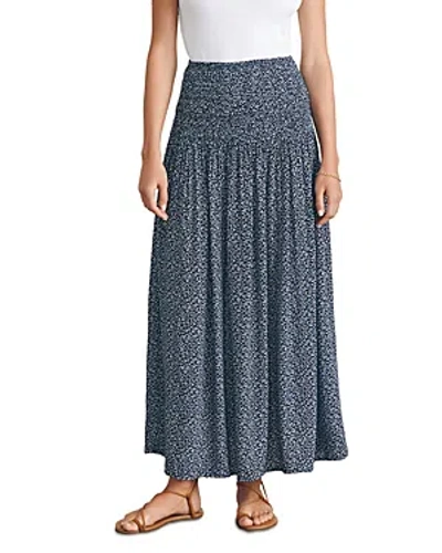 Faherty Alisee Skirt In Navy Riverton Ditsy