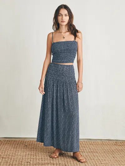 Faherty Alisee Skirt In Navy Riverton Ditsy