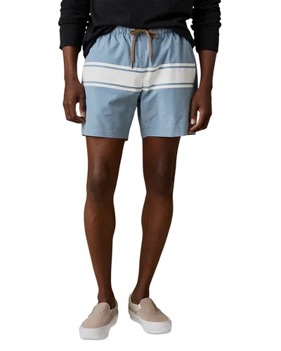 Faherty All Day Classic Fit 6 Bold Stripe Swim Trunks In Blue