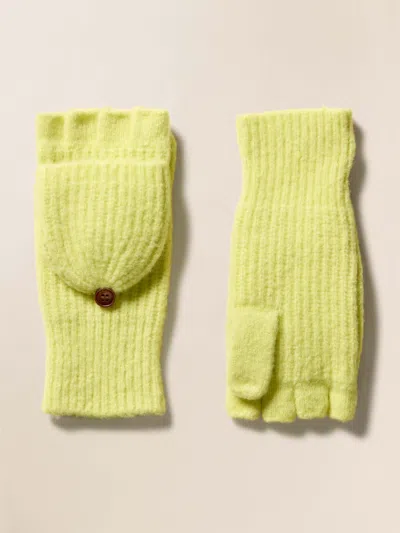 Faherty Alpine Cozy Pop Top Mitten In Yellow