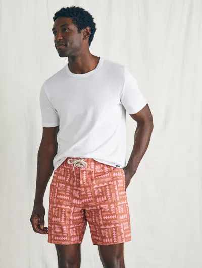 Faherty Anna Kahalekulu Sunwashed Boardshort In Red Naupaka