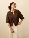 Faherty Apres Alpaca Cardigan In Brown