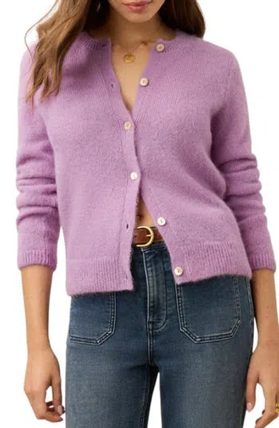 Faherty Apres Alpaca Cardigan In Purple
