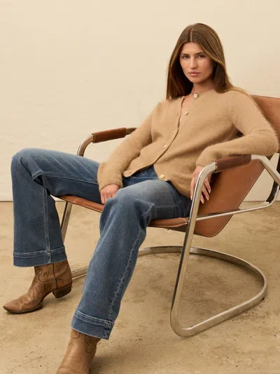 Faherty Apres Alpaca Long Sleeve Cardigan In Brown