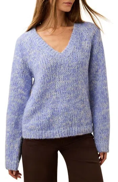 Faherty Apres Alpaca V-neck Sweater In Blue