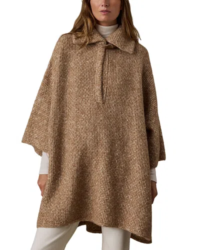 Faherty Apres Cotton & Alpaca Poncho Sweater In Brown