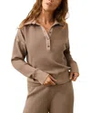 Faherty Apres Henley Waffle Top In Neutral