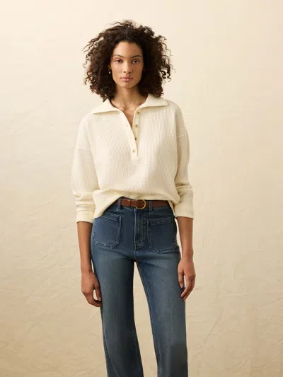 Faherty Après Waffle Henley T-shirt In Neutral