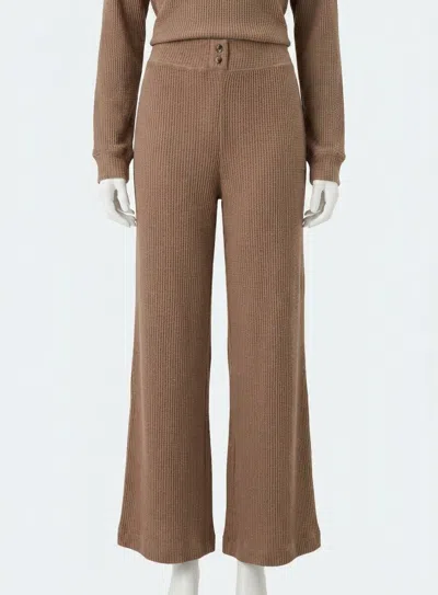 Faherty Apres Waffle Pant In Wood Smoke In Brown