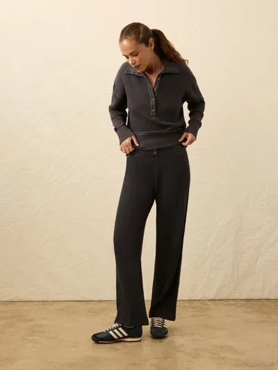 Faherty Après Waffle Pants In Black