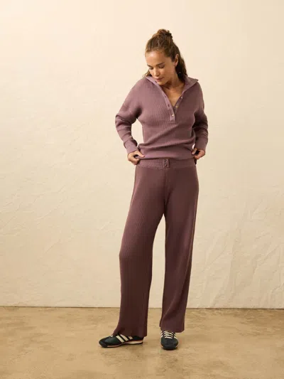 Faherty Après Waffle Pants In Burgundy
