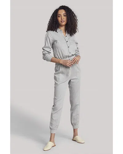 Faherty Arlie Day Linen-blend Jumpsuit In Gray