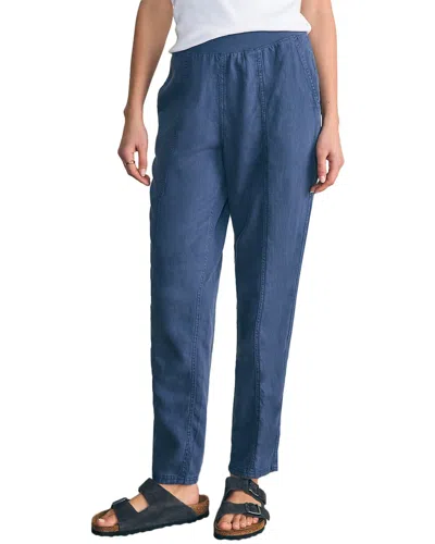 Faherty Arlie Linen-blend Pant In Blue