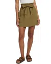 Faherty Arlie Linen-blend Utility Skirt In Green