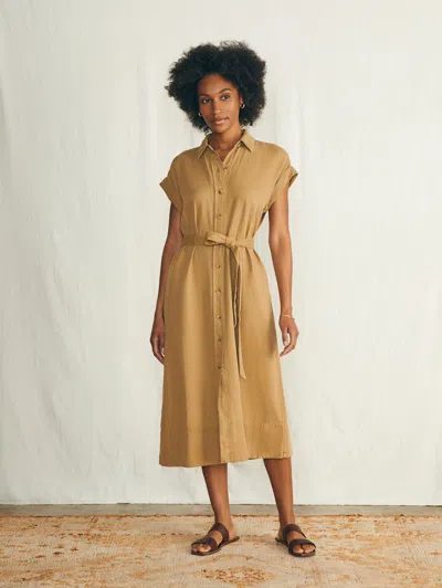 Faherty Arlie Shirtdress In Antique Bronze