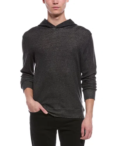 Faherty Aspen Lounge Cashmere-blend Hoodie In Black