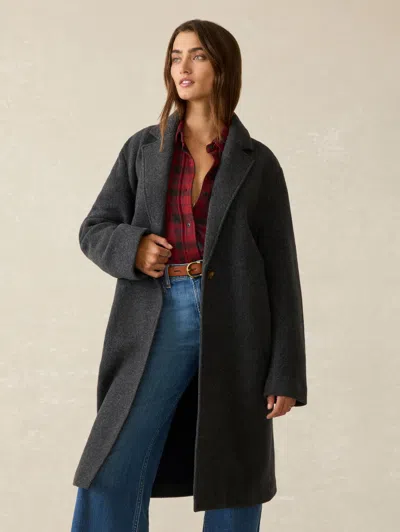 Faherty Atlantic Knit Coat In Charcoal